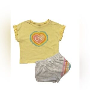 Calvin Klein Jeans Yellow Tie-Dye Heart Tee